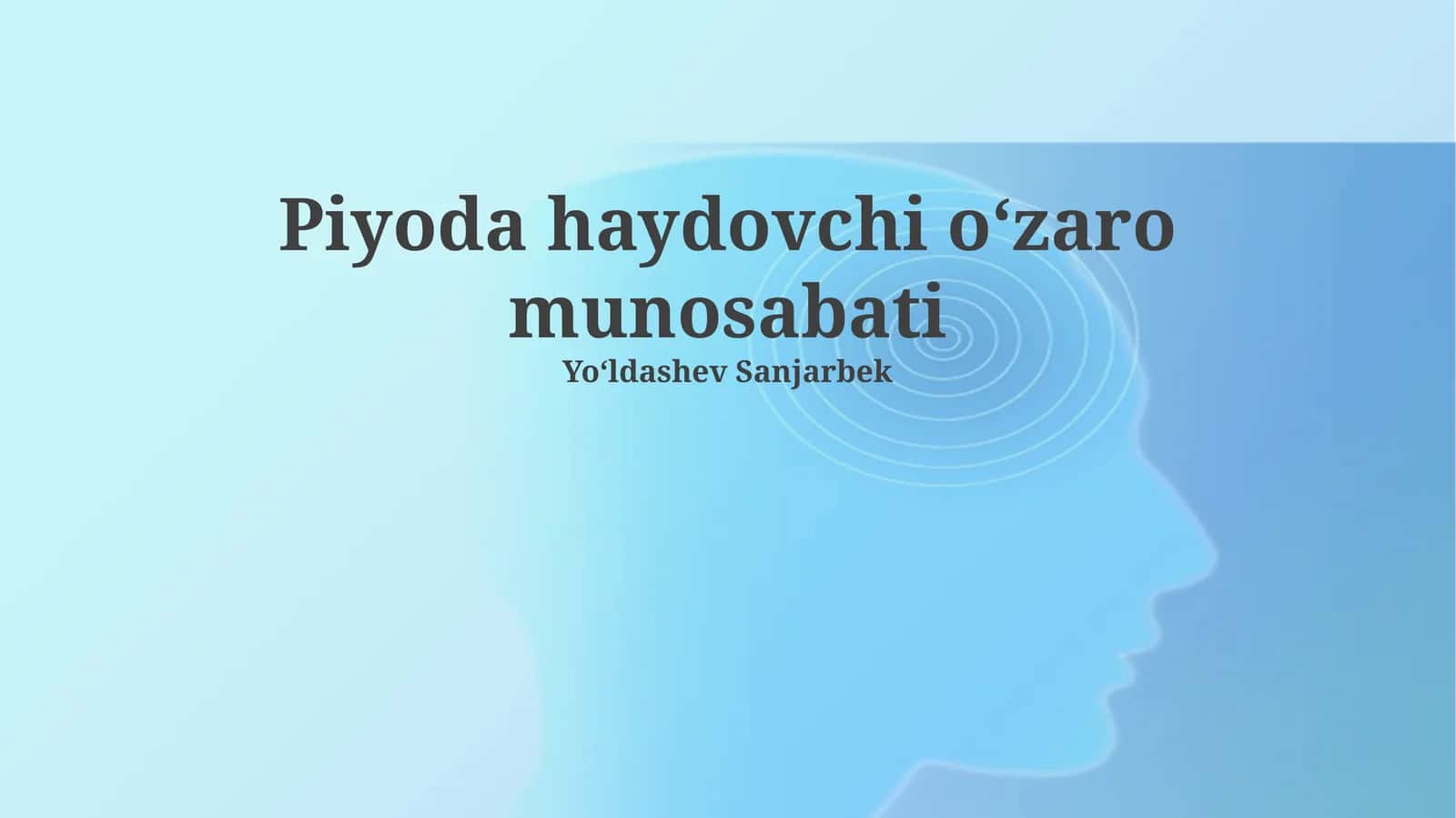 Piyoda haydovchi oʻzaro munosabati