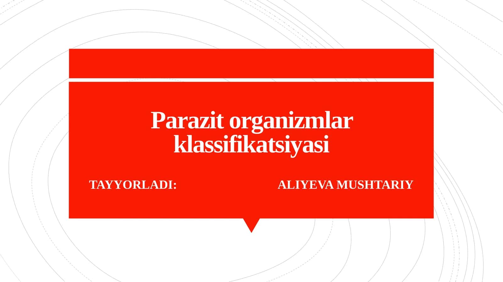 Parazit organizmlar klassifikatsiyasi