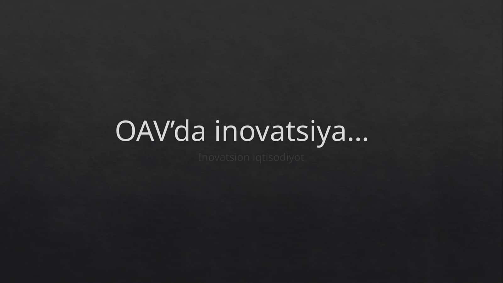 Inovatsion iqtisodiyot