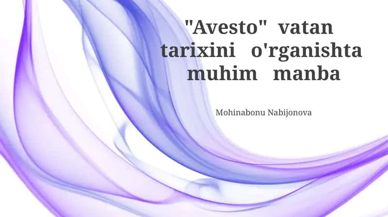 Avesto: O'tmishga Deraza