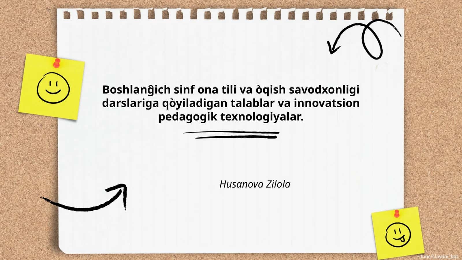 Boshlanĝich sinfda ona tili o‘qitish metodikasi