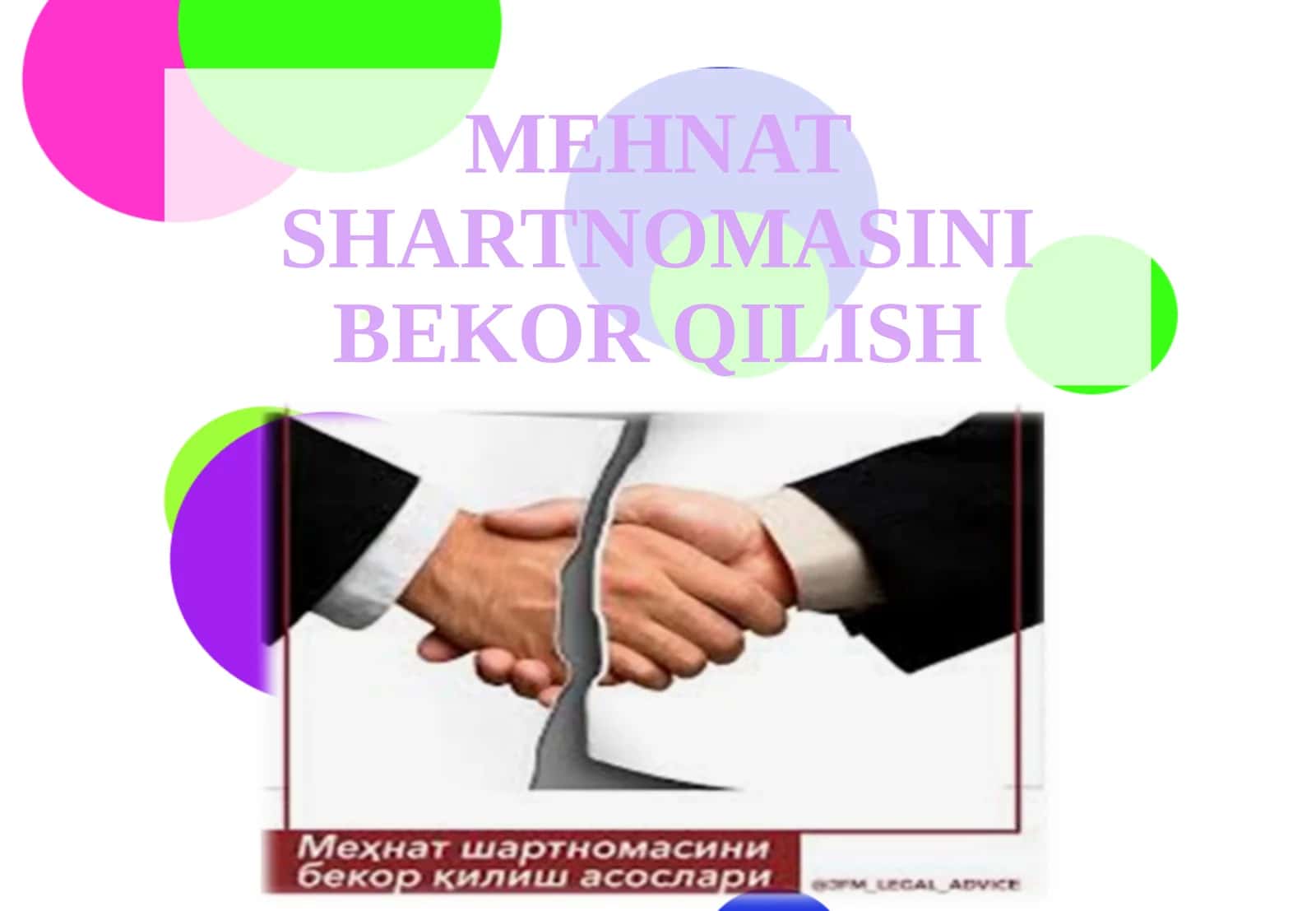 Mehnat shartnomasini bekorqilish