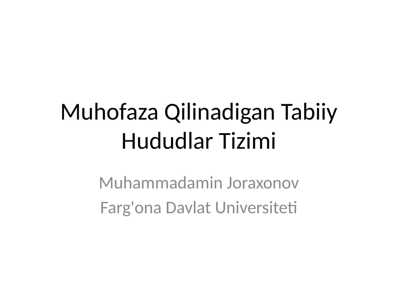 Muhofaza Qilinadigan Tabiiy Hududlar Tizimi
