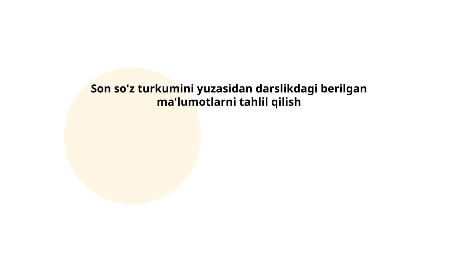 So'z turkumlari ta'rifi