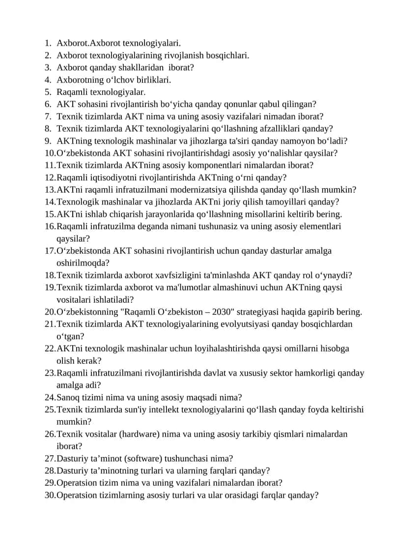 Axborot texnologiyalari