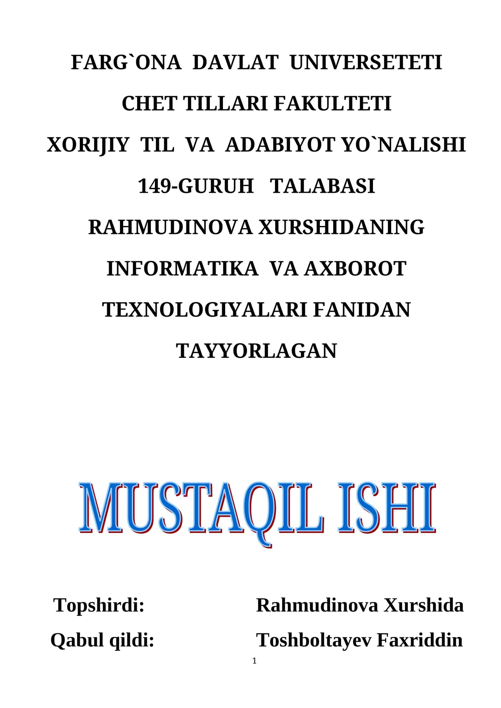 MS DOS operatsion tizimi haqida tushuncha