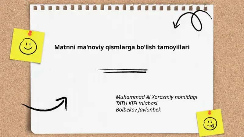 Matnni ma'noviy qismlarga boʻlish tamoyillari