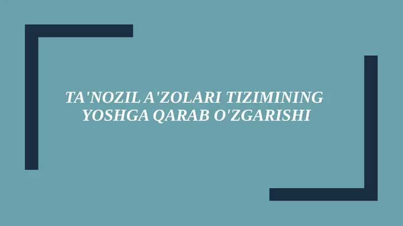 Ta'nozila'zolaritiziminingyoshgaqarabo'zgarishi