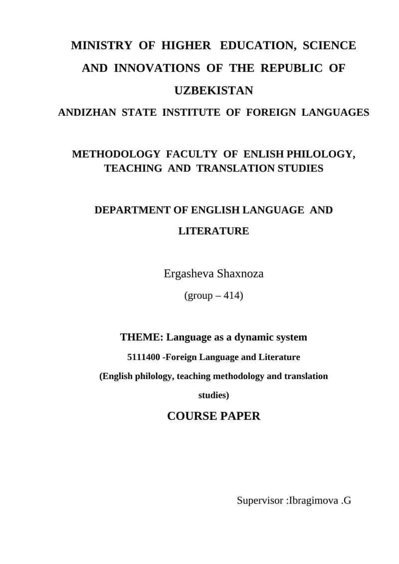 Language as a dynamic system