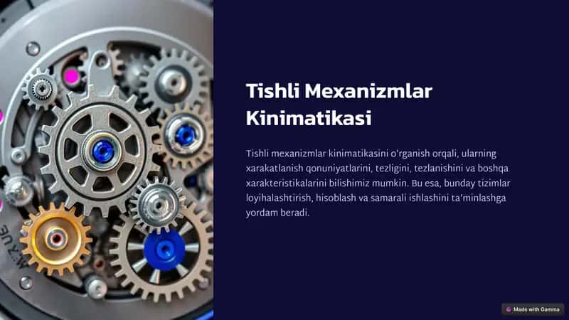 Tishli Mexanizmlar Kinimatikasi