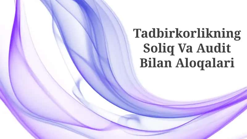 Tadbirkorlikning Soliq Va Audit Bilan Aloqalari