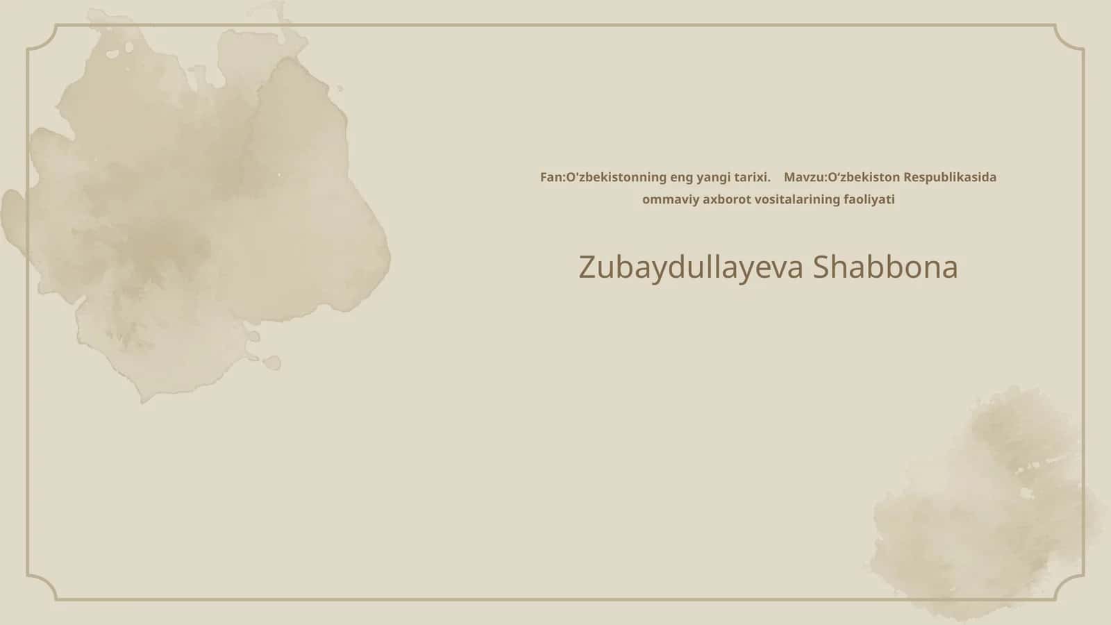 O‘zbekiston Respublikasida ommaviy axborot vositalarining faoliyati