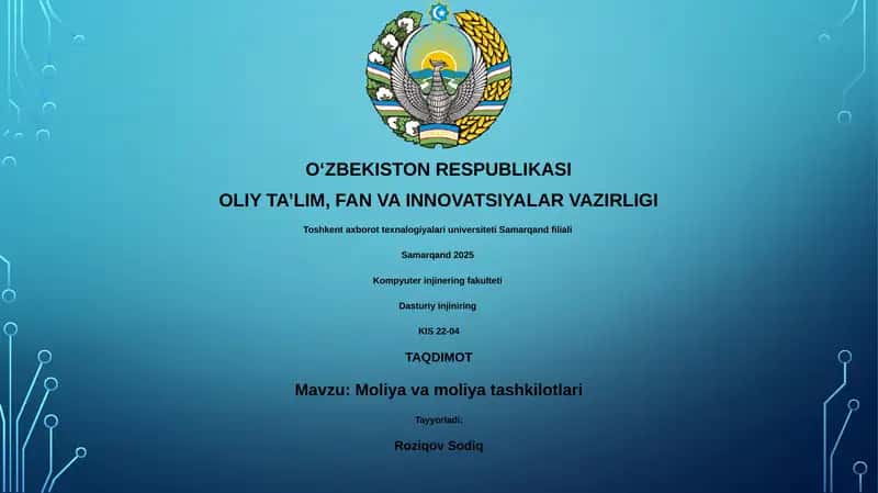 Moliya va moliya tashkilotlari