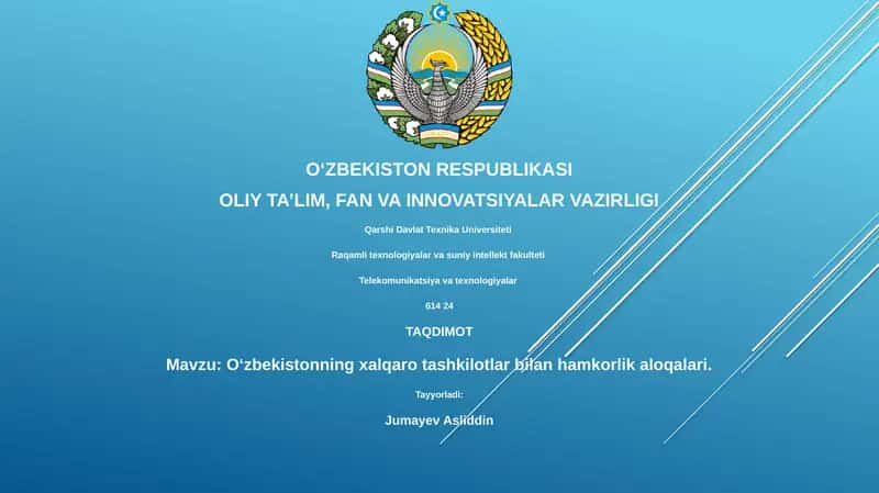 O‘zbekistonning xalqaro tashkilotlar bilan hamkorlik aloqalari