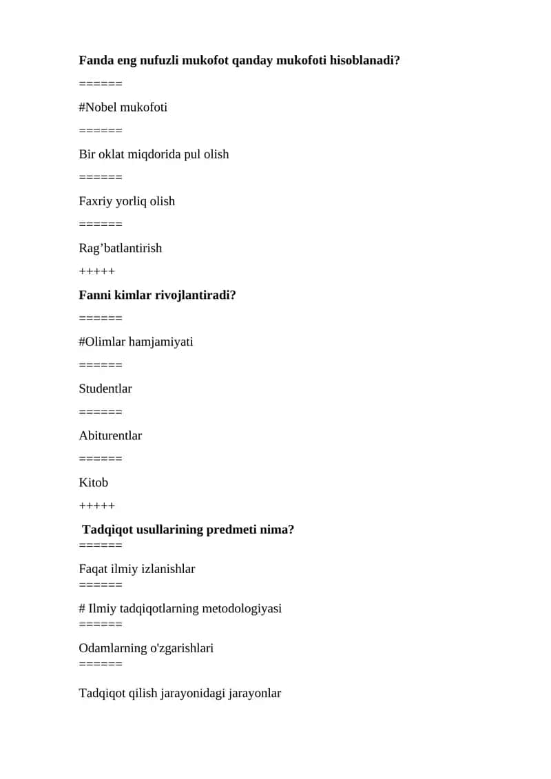 Ilmiy tadqiqotlarning metodologiyasi