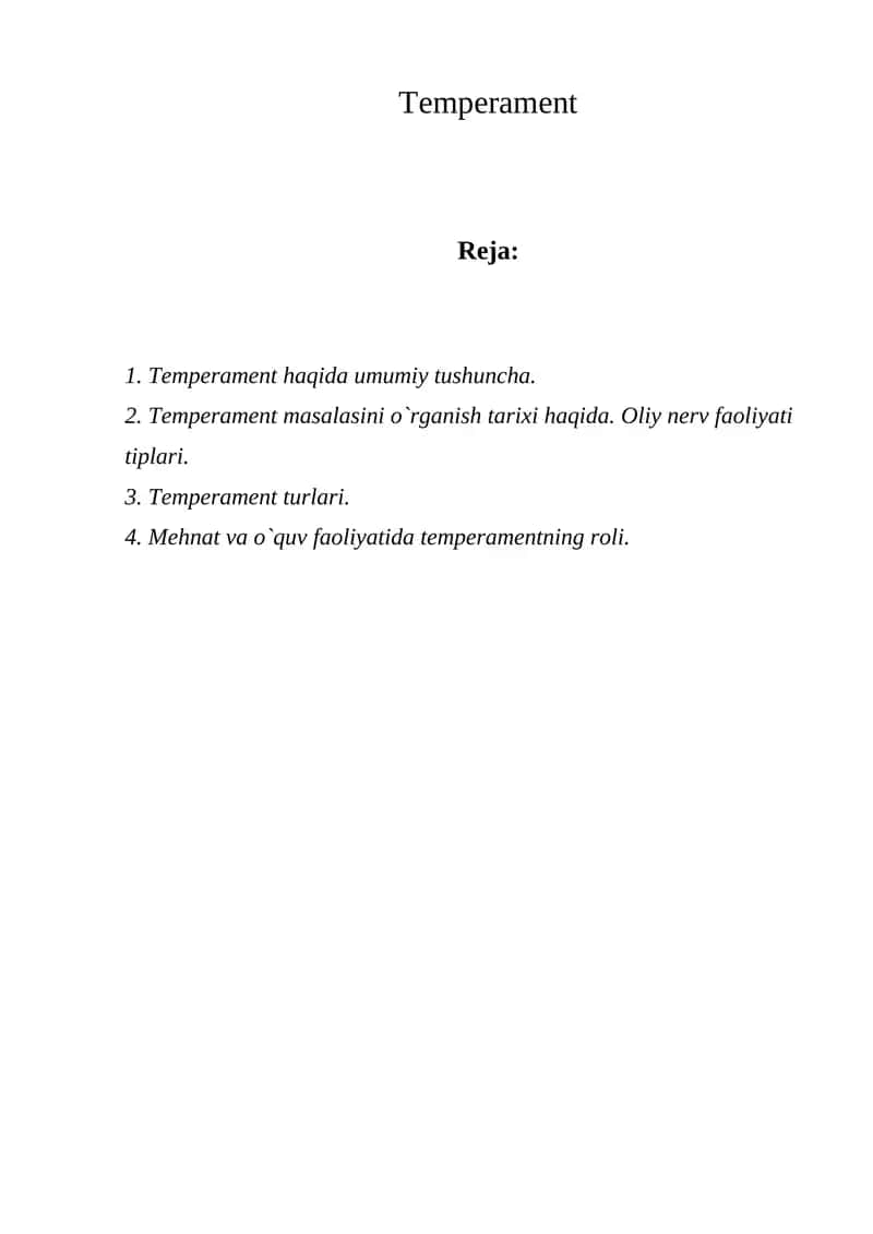 Temperament