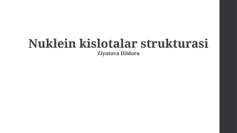 Nuklein kislotalar strukturasi