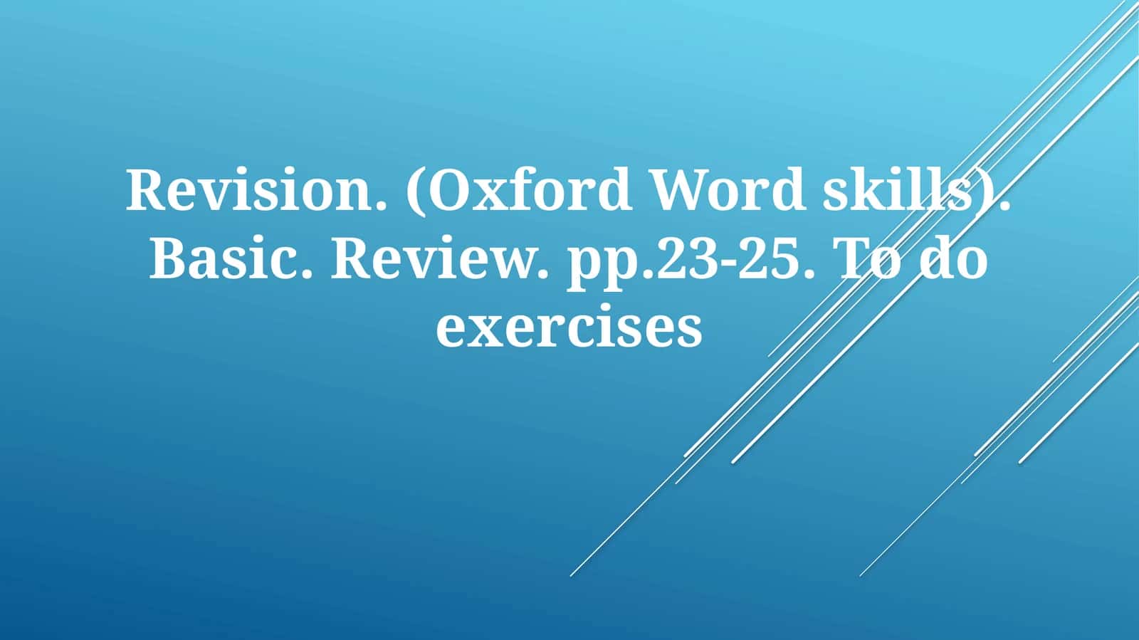 Revision (Oxford Word skills). Basic. Review