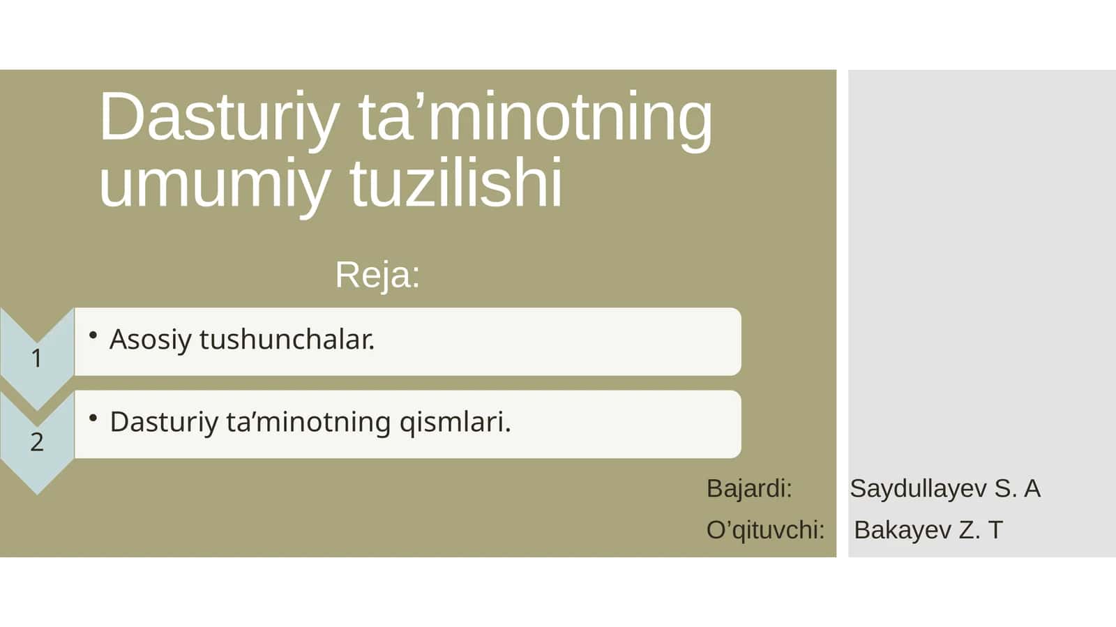 Dasturiy ta’minotning umumiy tuzilishi