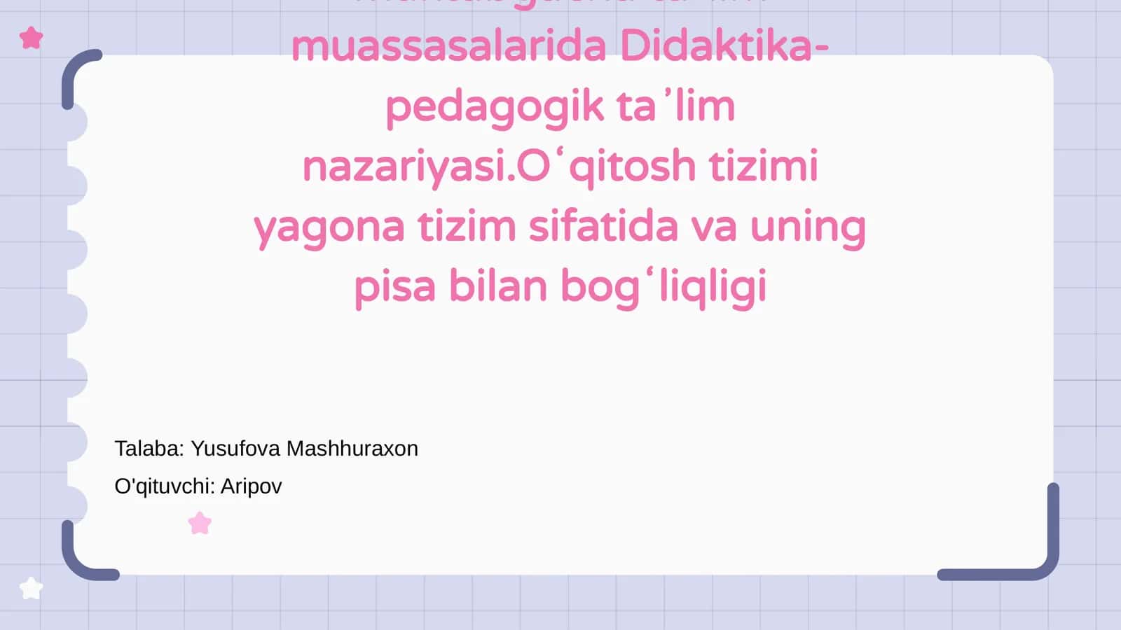 Didaktika-pedagogik taʼlim nazariyasi