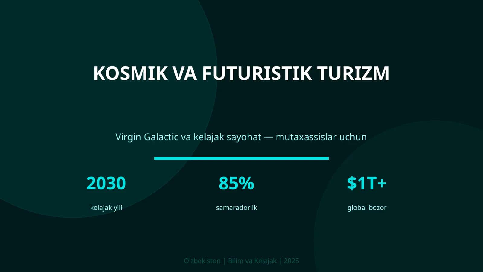 KOSMIK VA FUTURISTIK TURIZM
