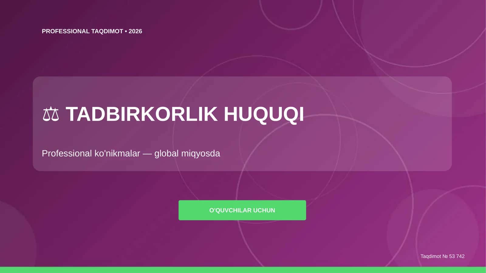 Tadbirkorlik Huquqi