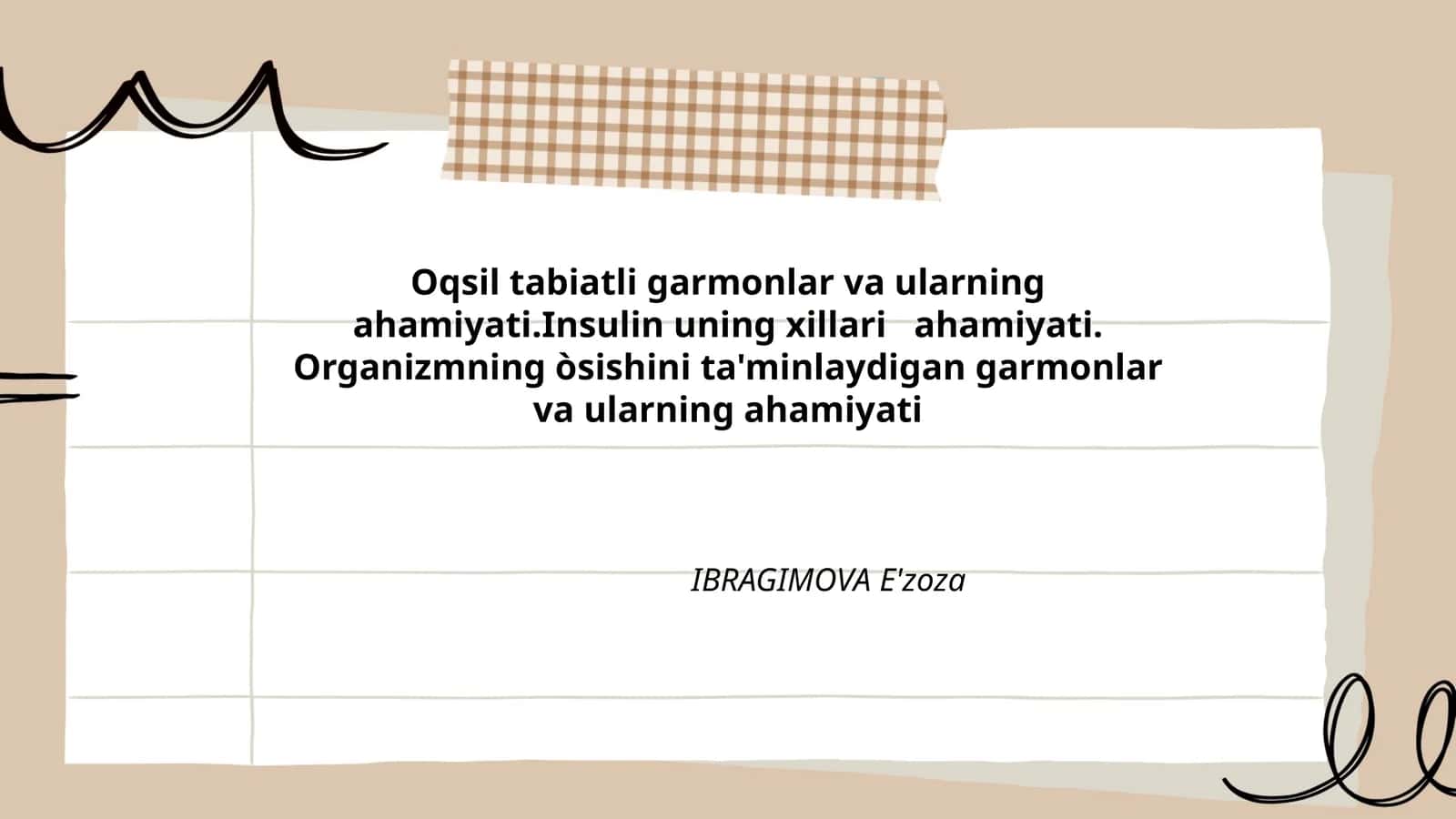 Oqsil tabiatli garmonlar va ularning ahamiyati