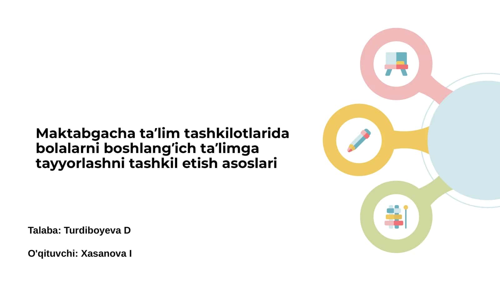 Maktabgacha ta’lim tashkilotlarida bolalarni boshlang’ich ta’limga tayyorlashni tashkil etish asoslari
