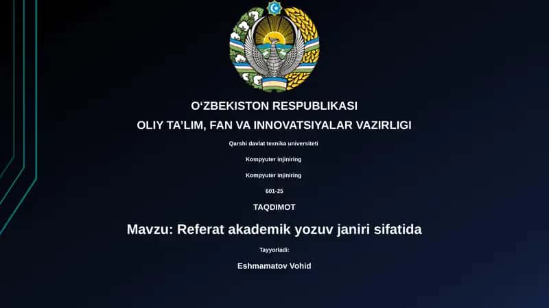 Referat akademik yozuv janiri sifatida