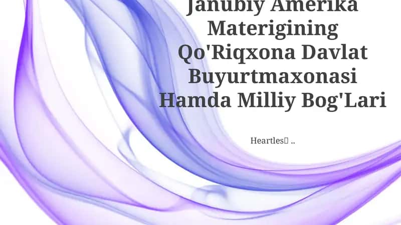 Janubiy Amerika Materigining Qo'Riqxona Davlat Buyurtmaxonasi Hamda Milliy Bog'Lari