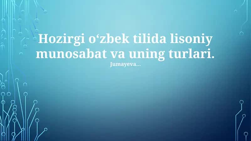 O'zbek tilining so'zlashuv uslublari