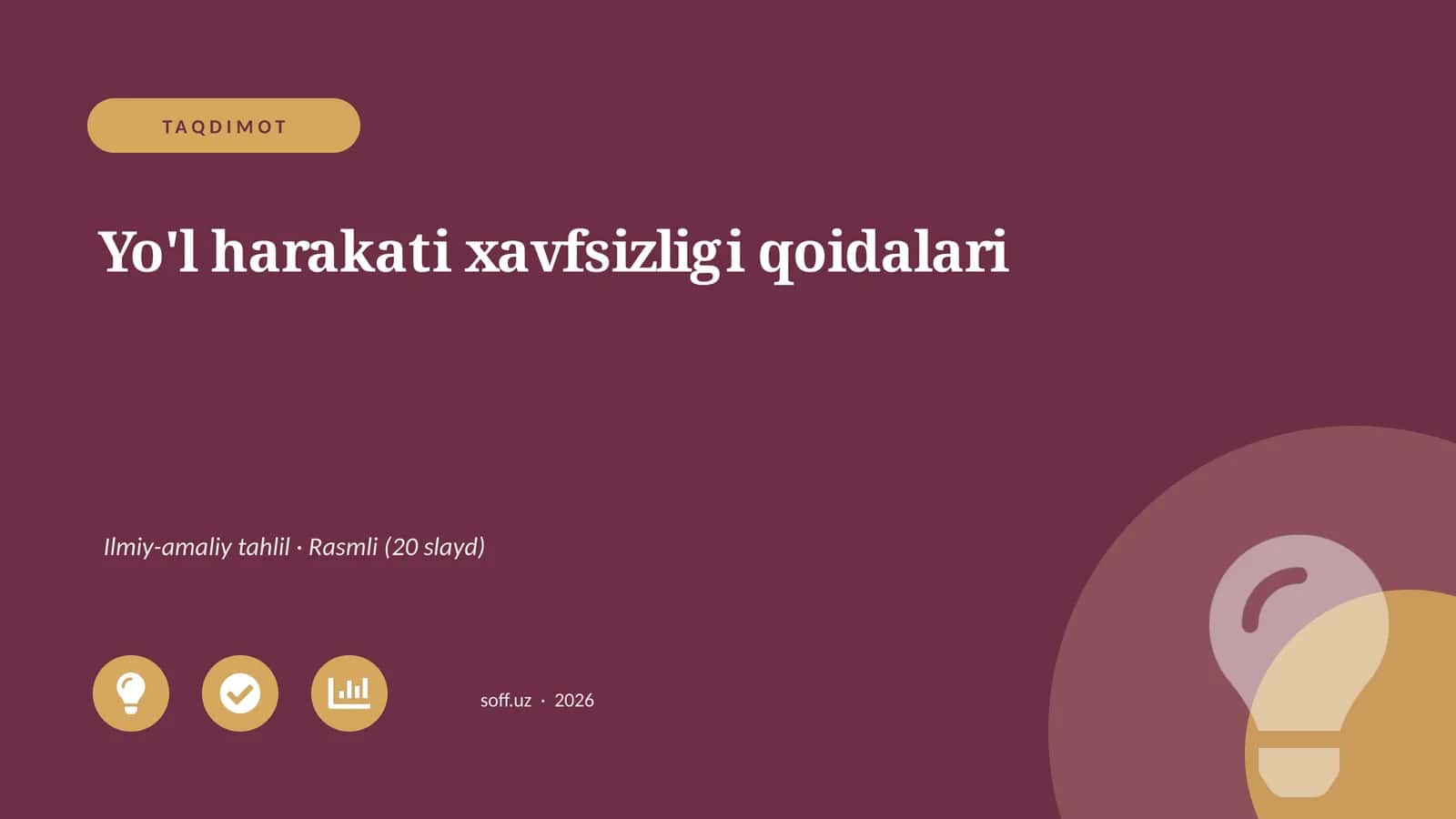 Yo'l harakati xavfsizligi qoidalari