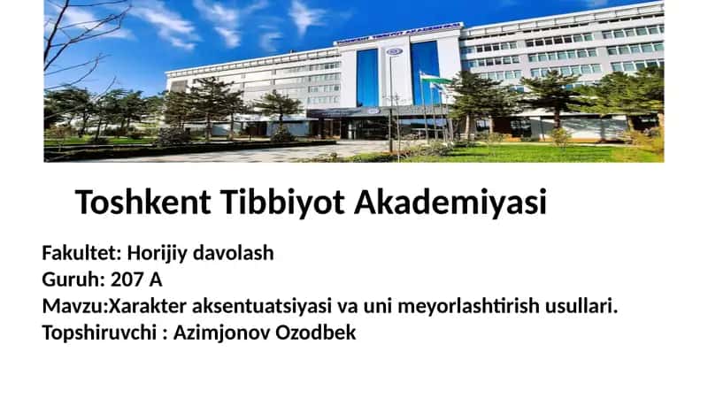Xarakterning aksentuatsiyasi