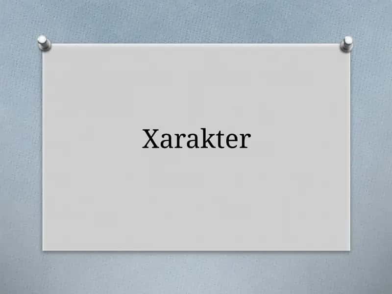 Xarakter