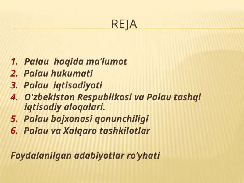Foydalanilgan adabiyotlar ro’yhati