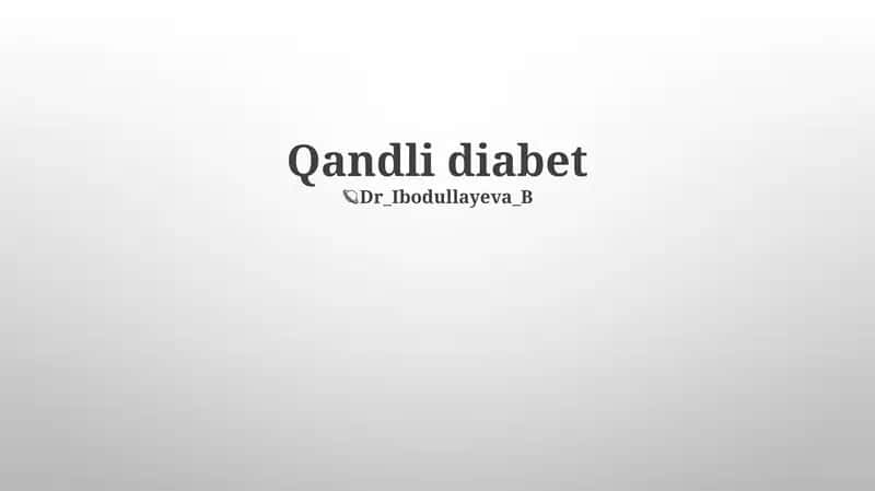 Qandli diabet
