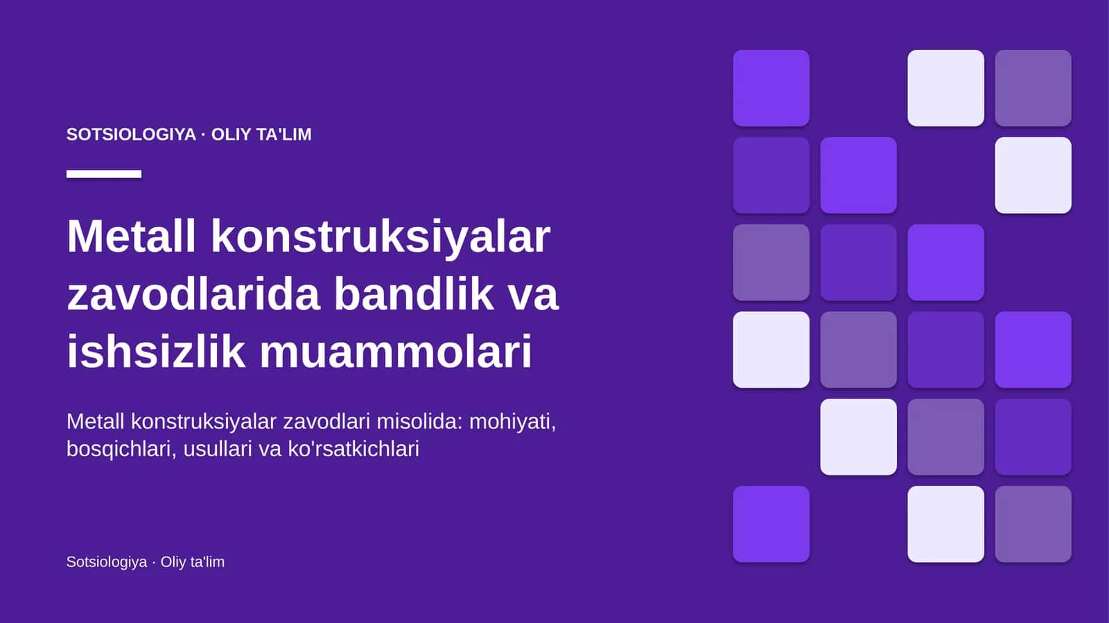 metall konstruksiyalar zavodlarida bandlik va ishsizlik muammolari 1003