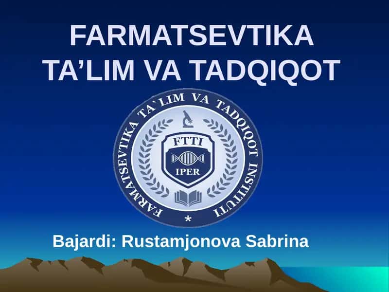 Farmatsevtika ta’lim va tadqiqot