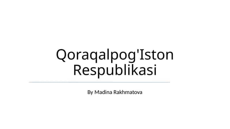 Qoraqalpog'Iston Respublikasi