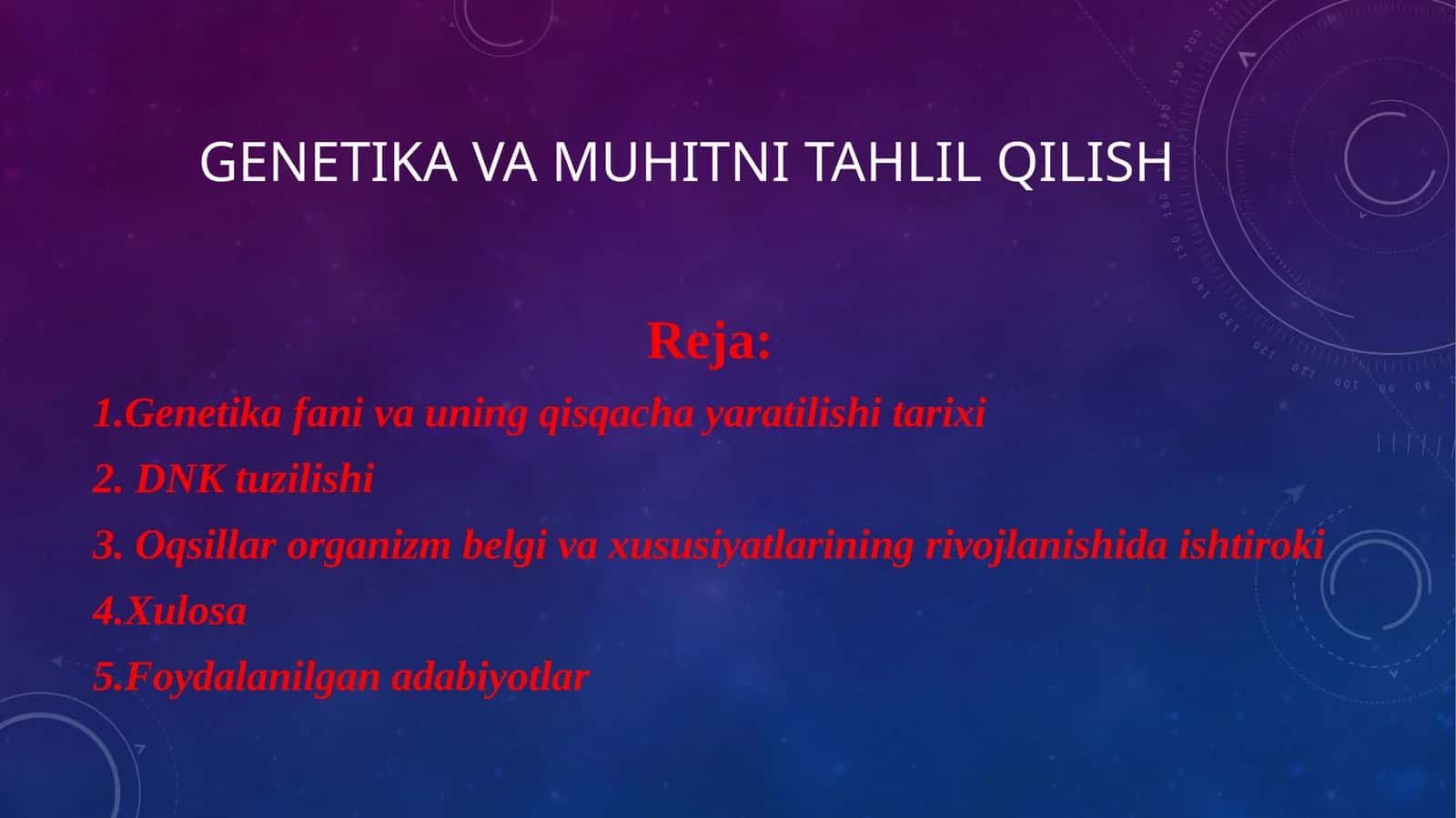 Genetika va muhitni tahlil qilish