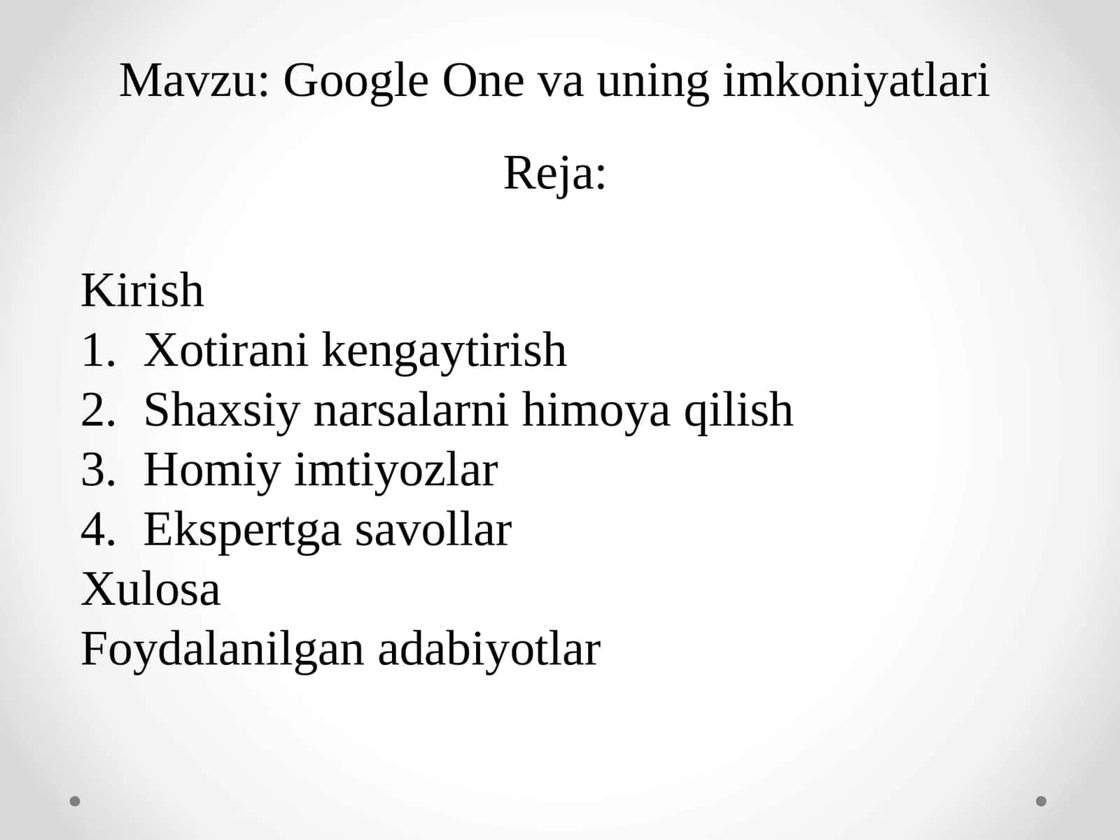 Google One va uning imkoniyatlari