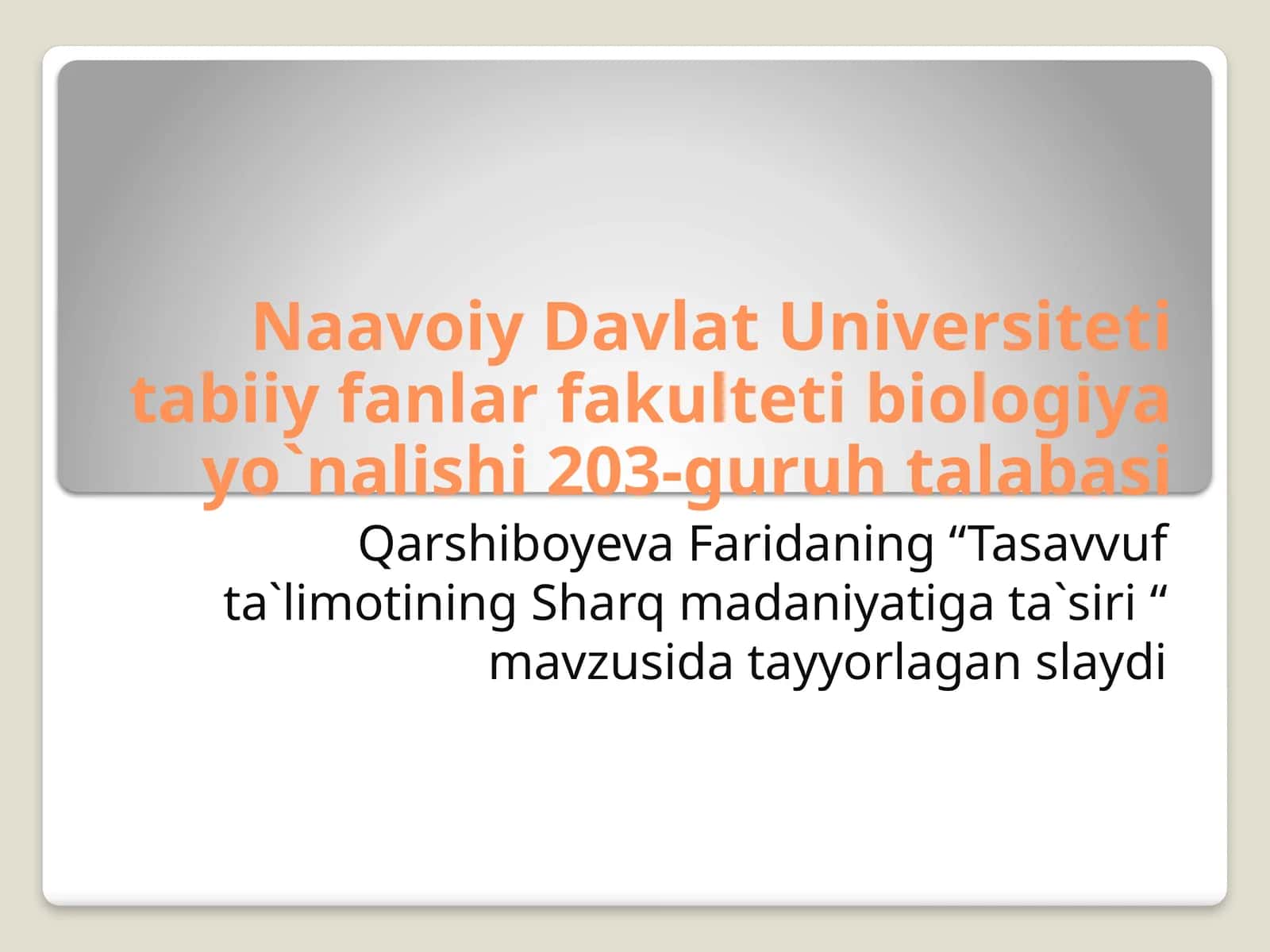 Tasavvufta`limotining Sharq madaniyatiga ta`siri