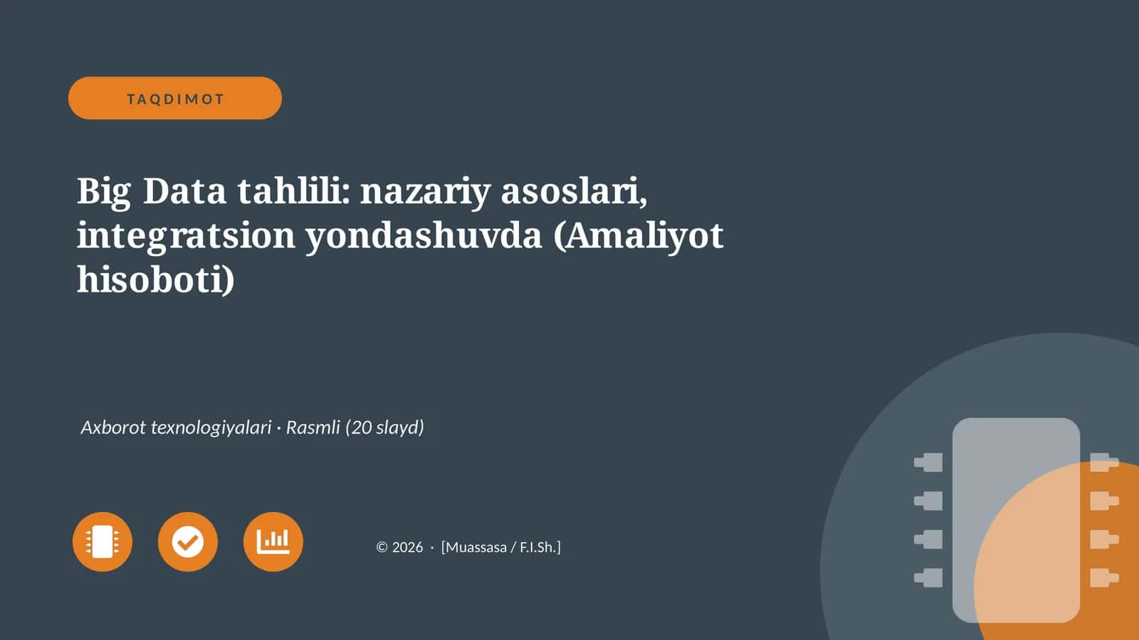 Big Data tahlili: nazariy asoslari, integratsion yondashuvda (Amaliyot hisoboti)