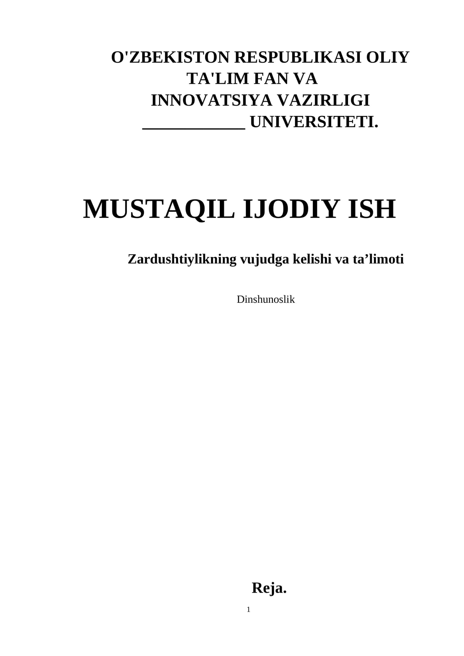 Zardushtiylikning vujudga kelishi va ta’limoti
