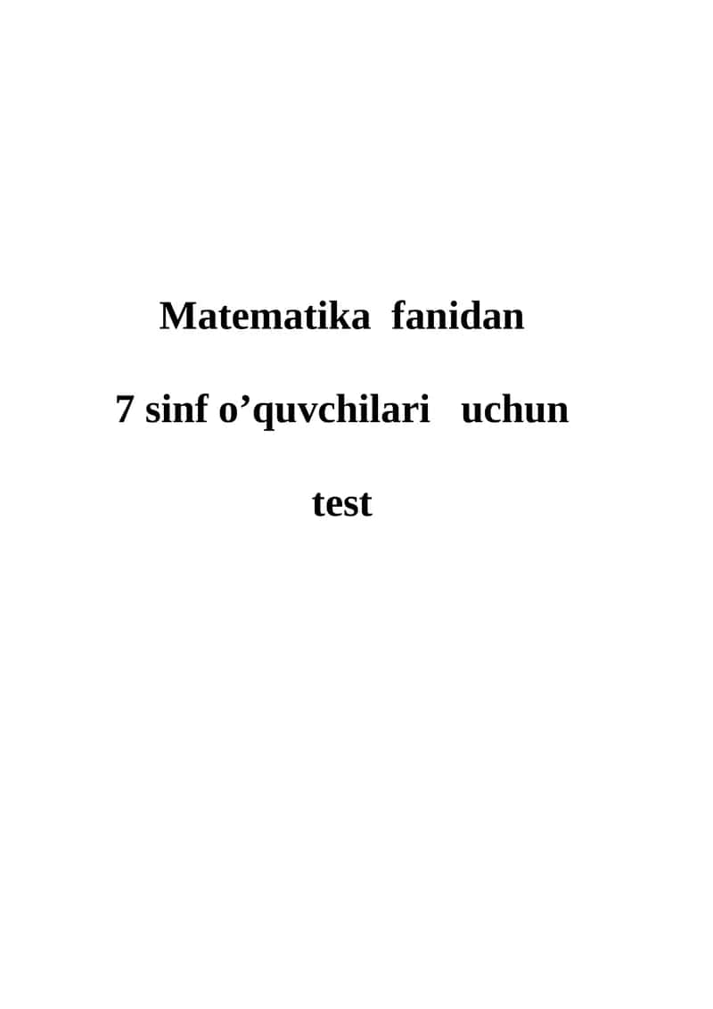 7-sinf matematika 1-chorak