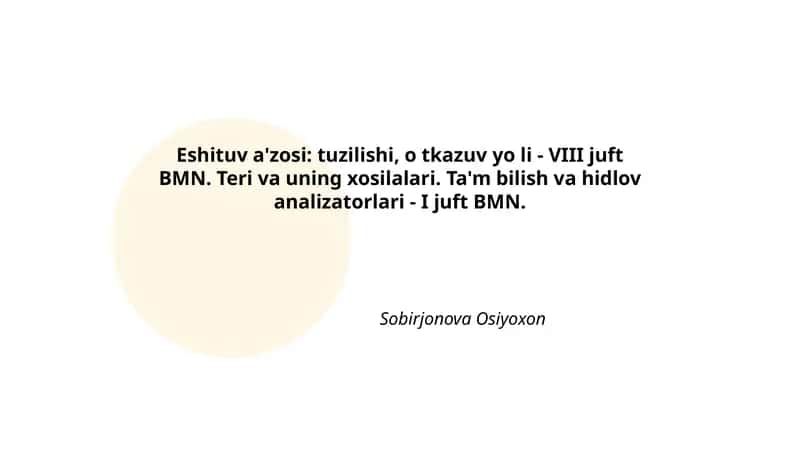 Quloqning tashqi tuzilishi: peshona (aurikula) va tashqi quloq kanalining anatomiyasi