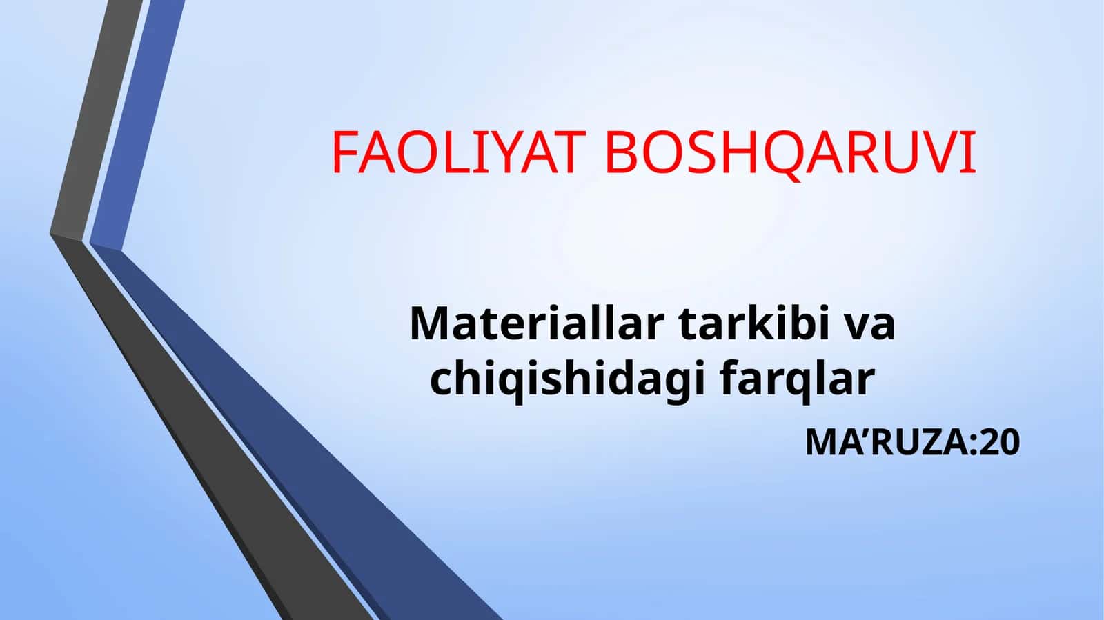 Materiallar tarkibi va chiqishidagi farqlar