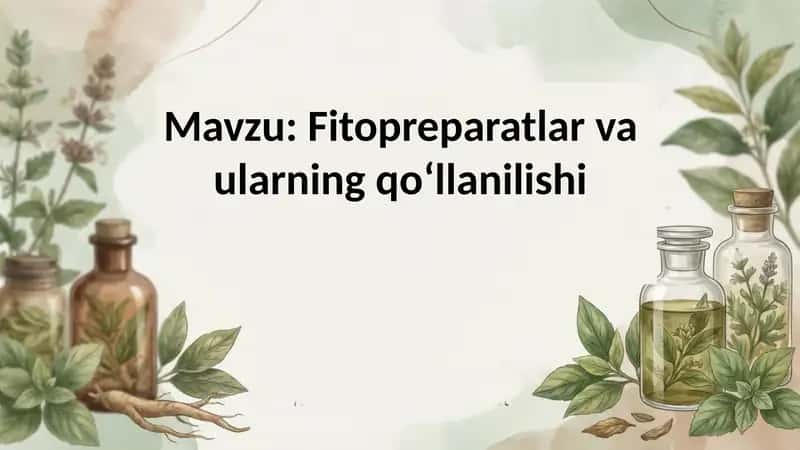 Fitopreparatlar va ularning qo‘llanilishi