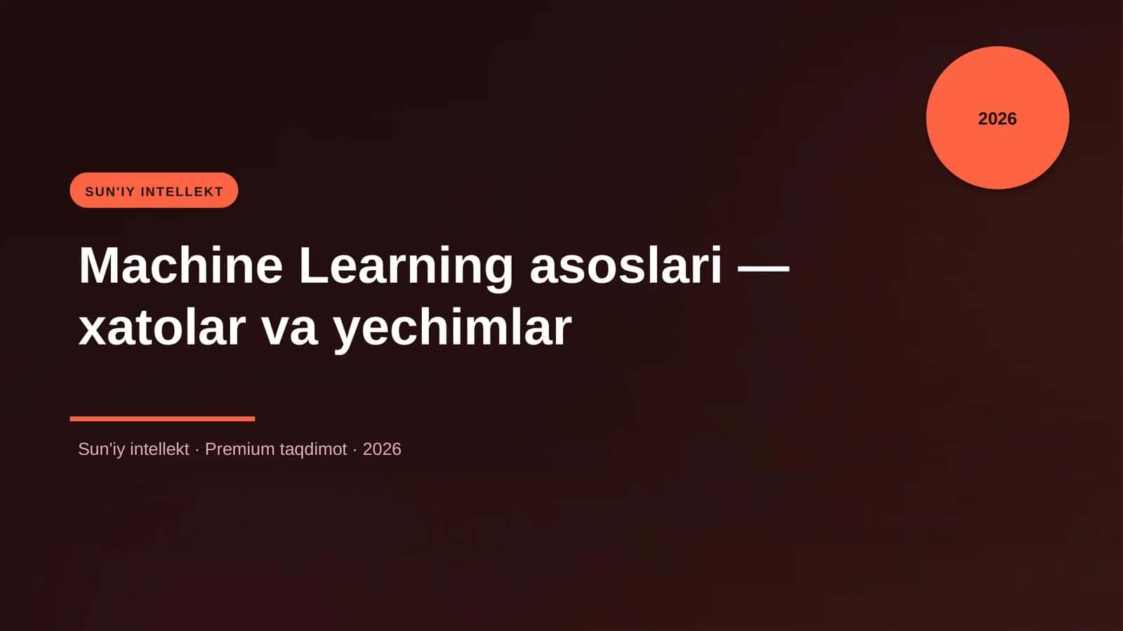Machine Learning asoslari — xatolar va yechimlar