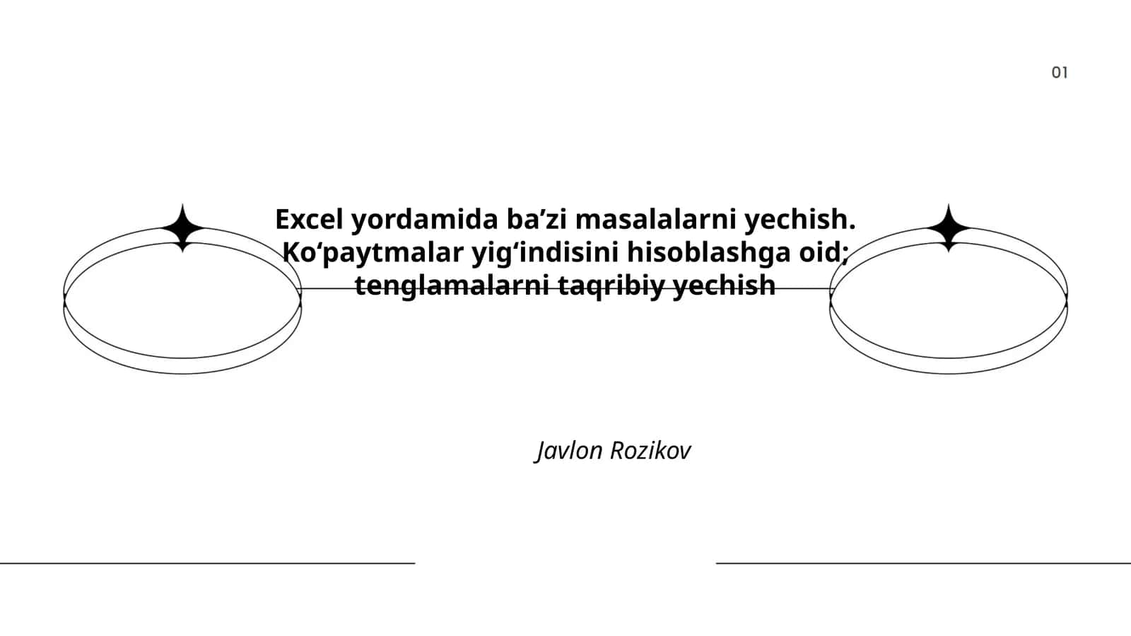 Excel yordamida ko‘paytmalar yig‘indisini hisoblash usullari